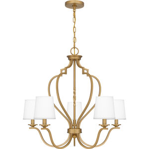 Wilkins 5 Light 27.5 inch Brushed Weathered Brass Chandelier Ceiling Light