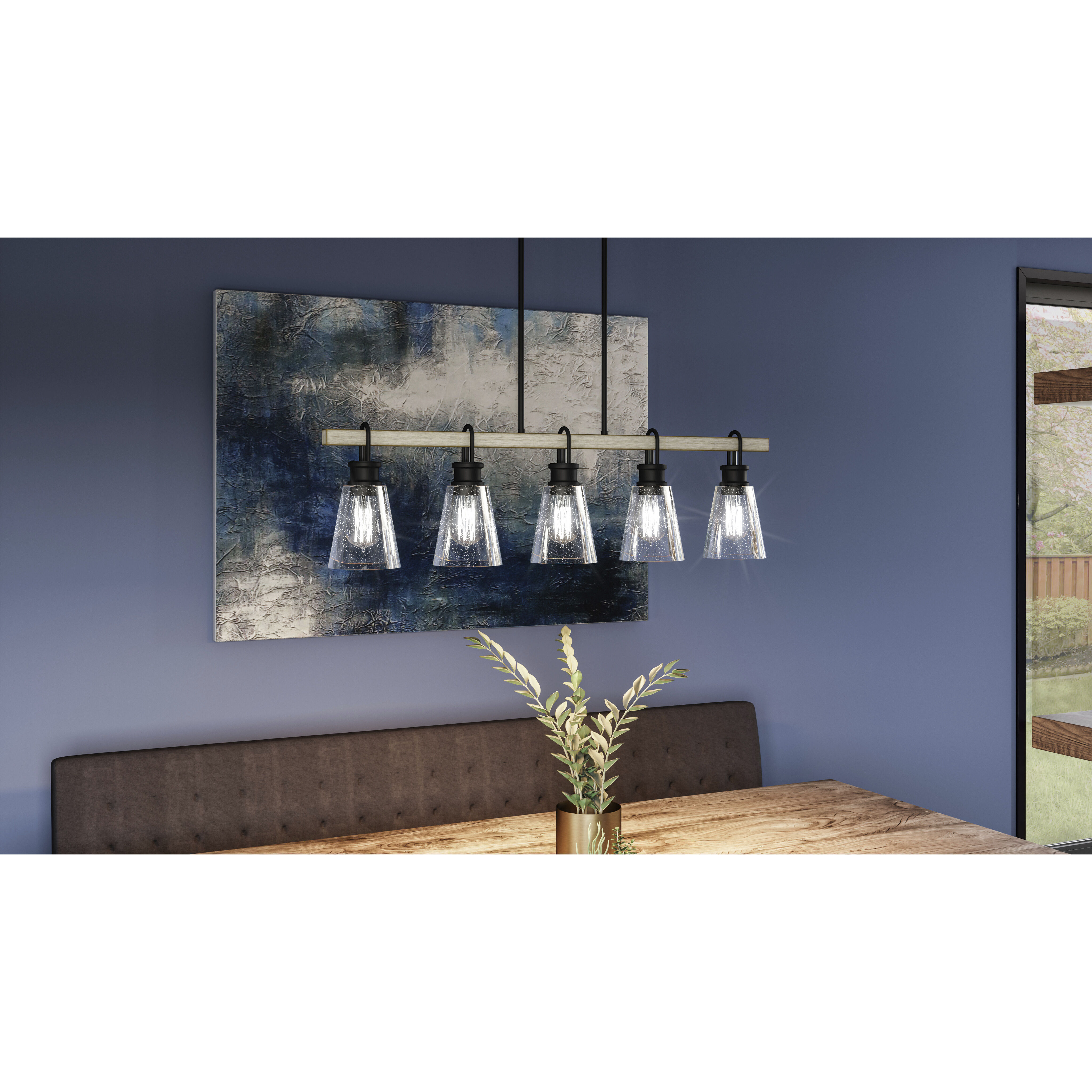 Quoizel KGB142EK Kingsbridge 5 Light 42 inch Earth Black Island Light  Ceiling Light