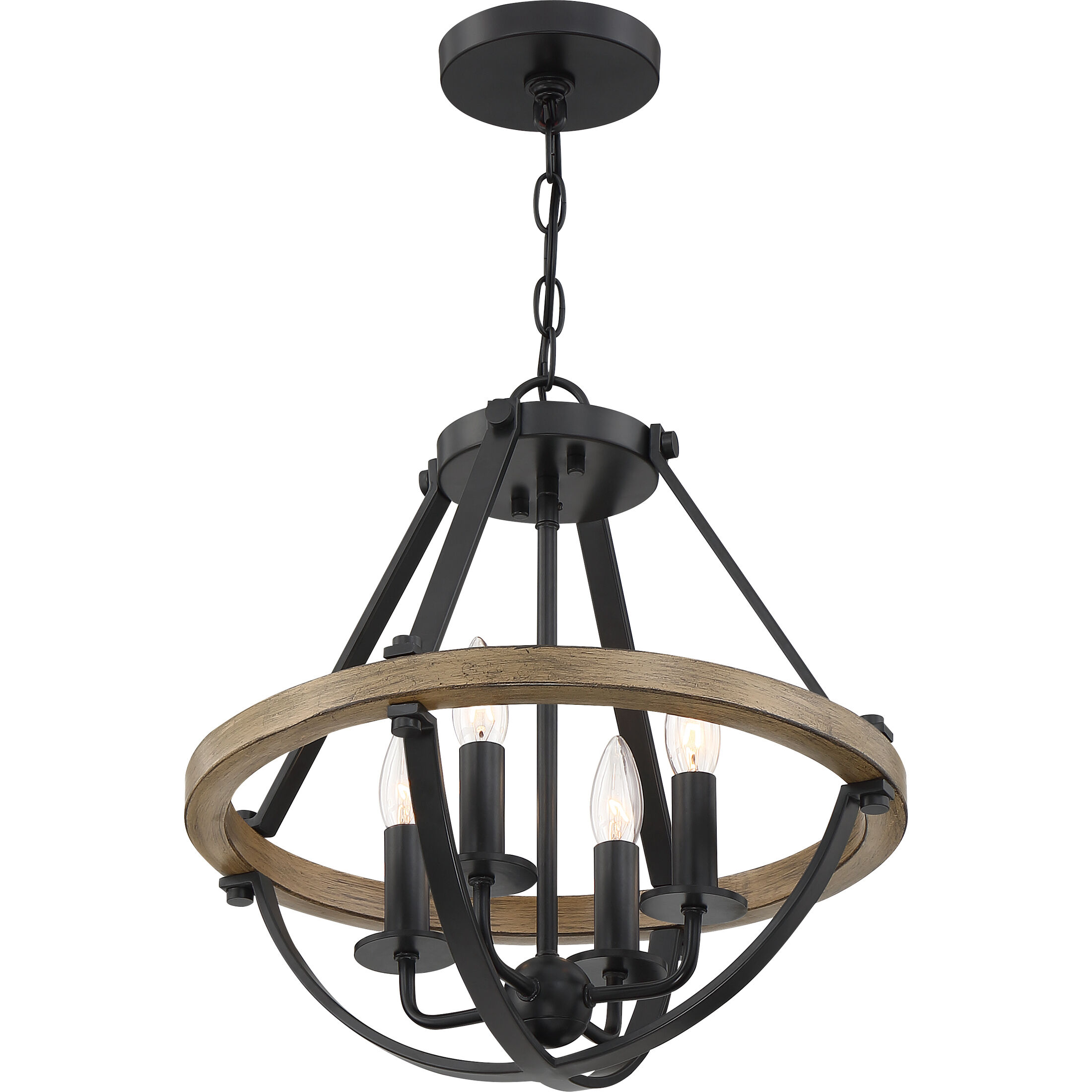 Bartlett 4 Light 16 inch Earth Black Semi-Flush Mount Ceiling Light