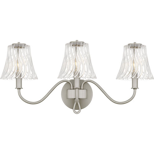 McKinney 3 Light 23 inch Brushed Nickel Bath Light Wall Light