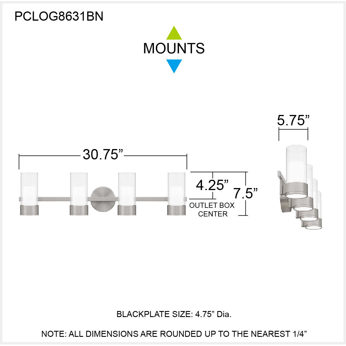 Logan LED 30.75 inch Brushed Nickel Bath Light Wall Light