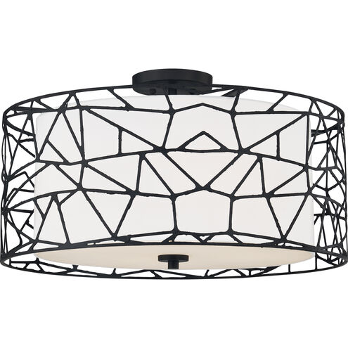Newcastle 4 Light 23.5 inch Matte Black Semi-Flush Mount Ceiling Light
