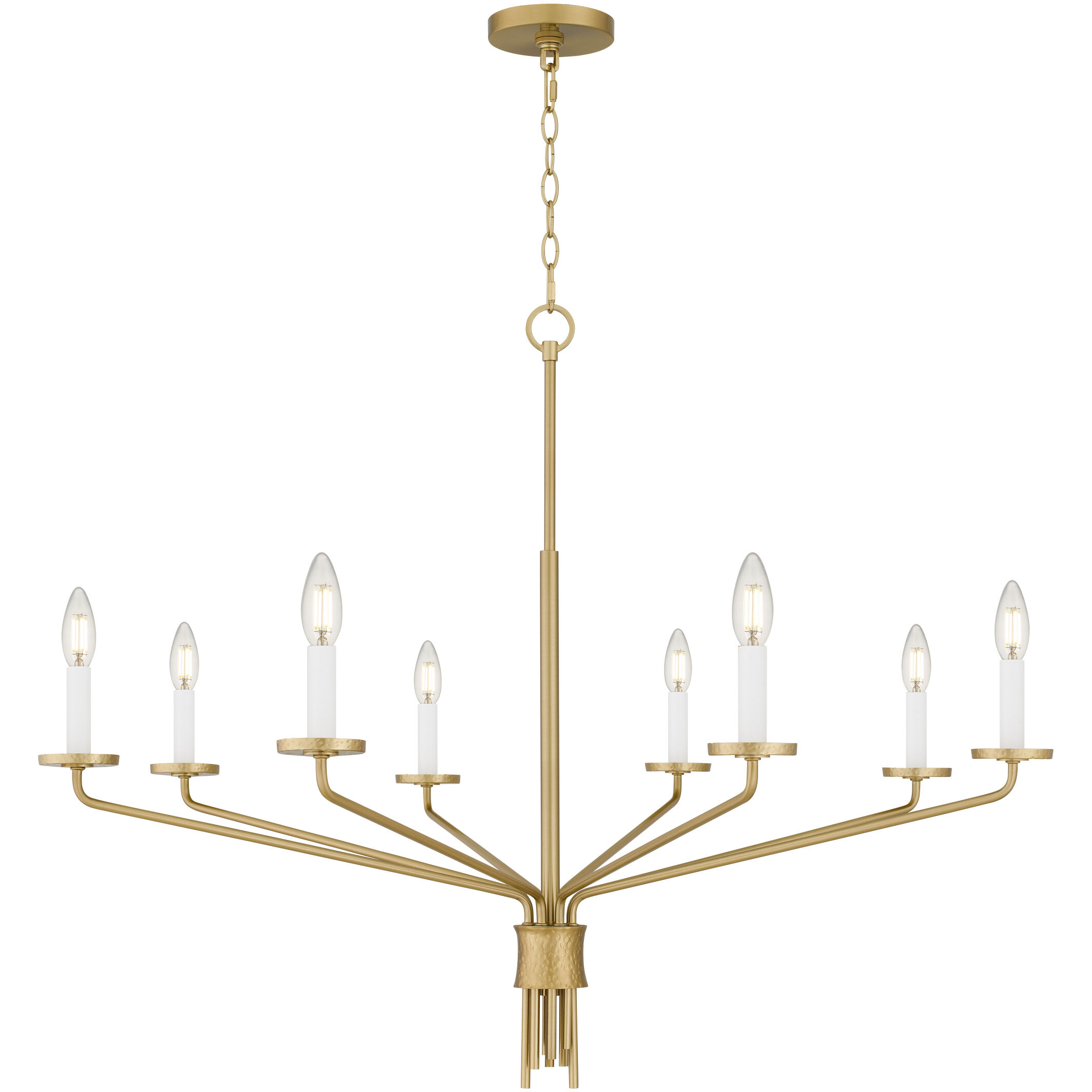 Alexander 8 Light 40 inch Brushed Gold Chandelier Ceiling Light