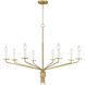 Alexander 8 Light 40 inch Brushed Gold Chandelier Ceiling Light