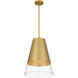 Peregrine 1 Light 14 inch Brushed Gold Mini Pendant Ceiling Light