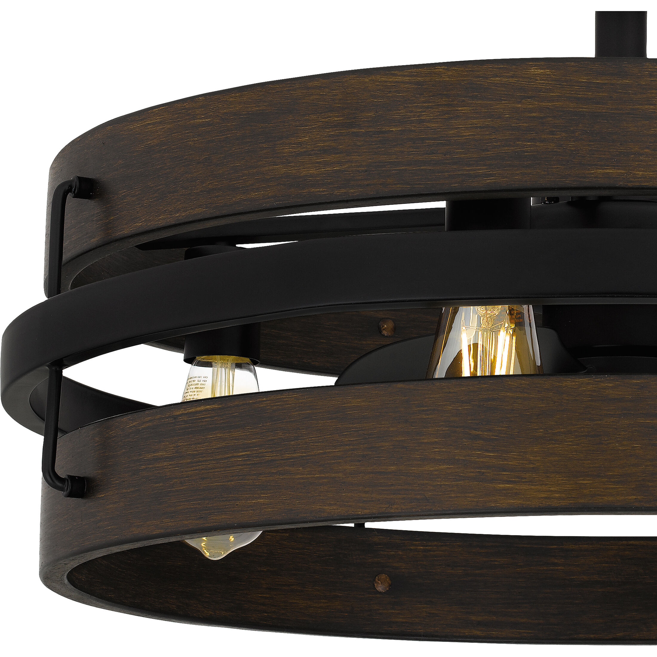 Moyer 24 inch Matte Black with Black Matte Blades Fandelier