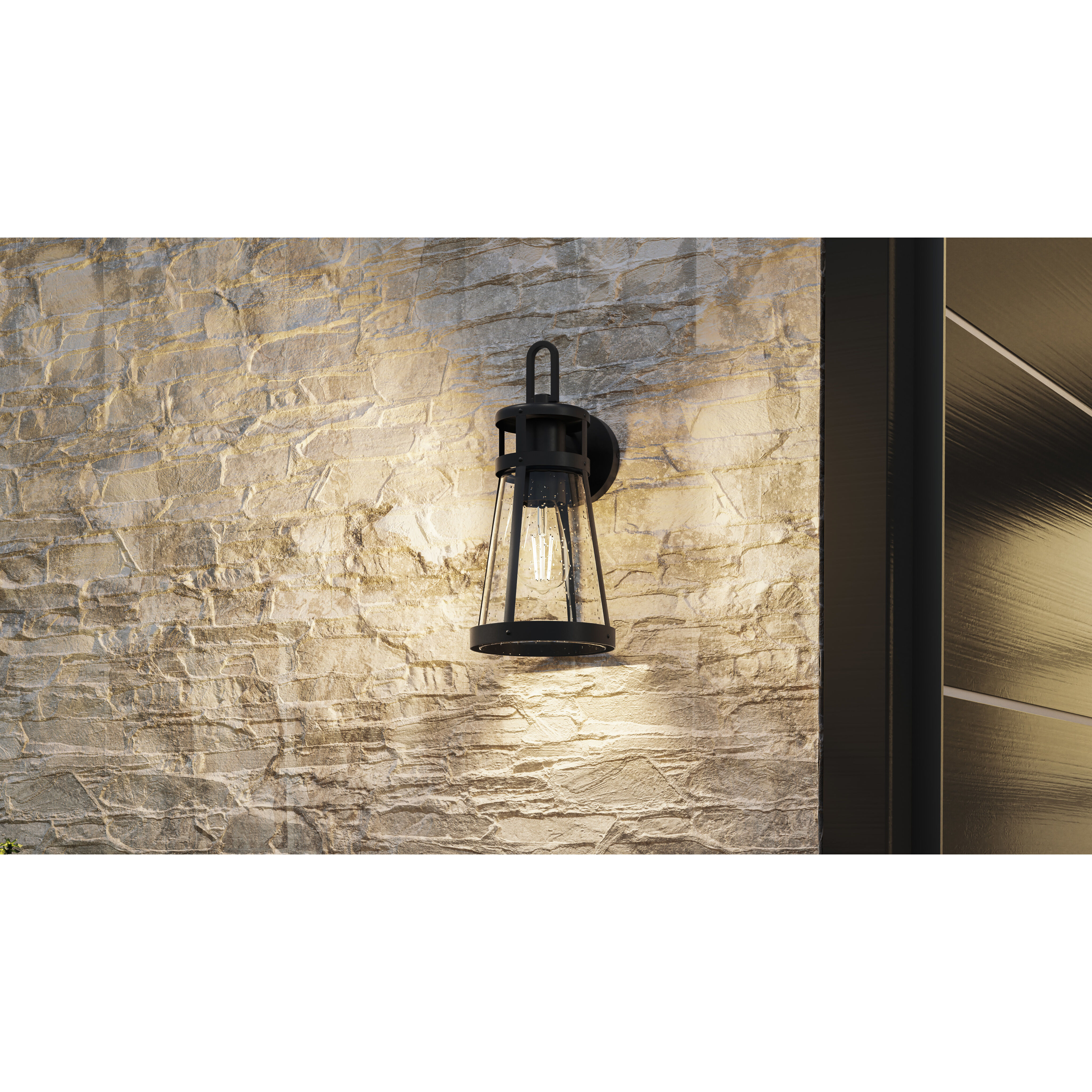 Barber 1 Light 13 inch Matte Black Outdoor Wall Lantern