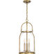 Colonel 3 Light 11 inch Weathered Brass Mini Pendant Ceiling Light