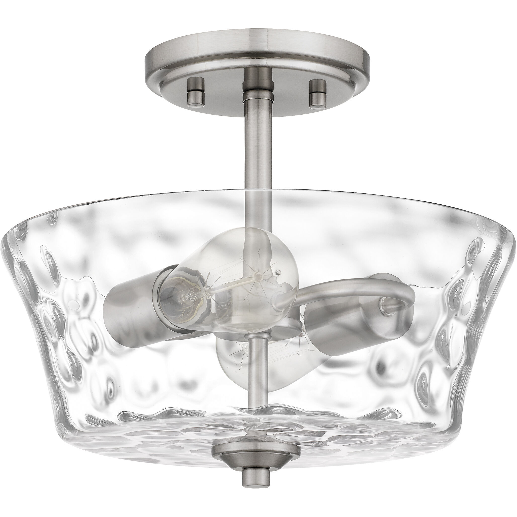 Acacia 2 Light 12 inch Brushed Nickel Semi-Flush Mount Ceiling Light