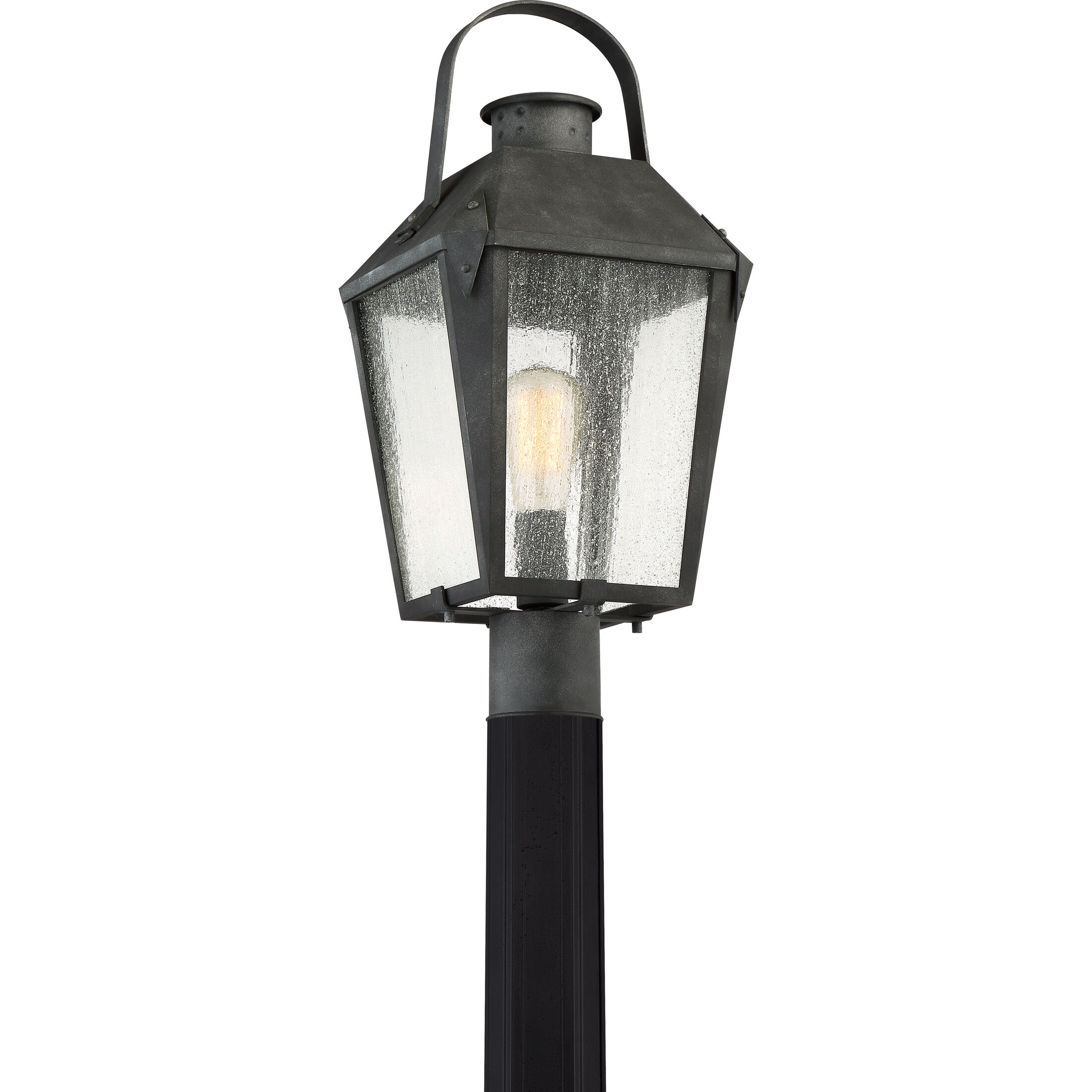 Carriage 1 Light 21.75 inch Mottled Black Outdoor Post Lantern