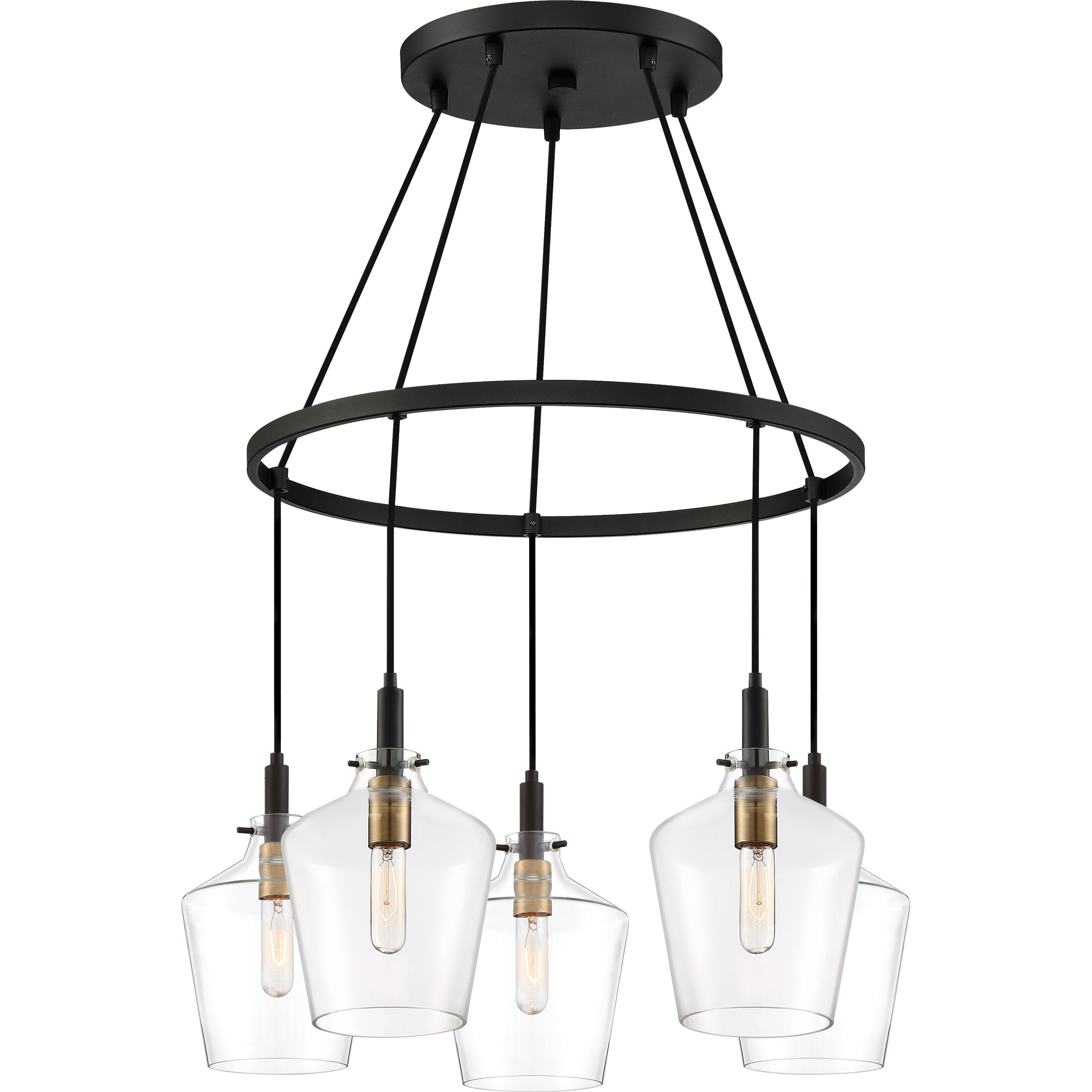 June 5 Light 26 inch Earth Black Chandelier Ceiling Light