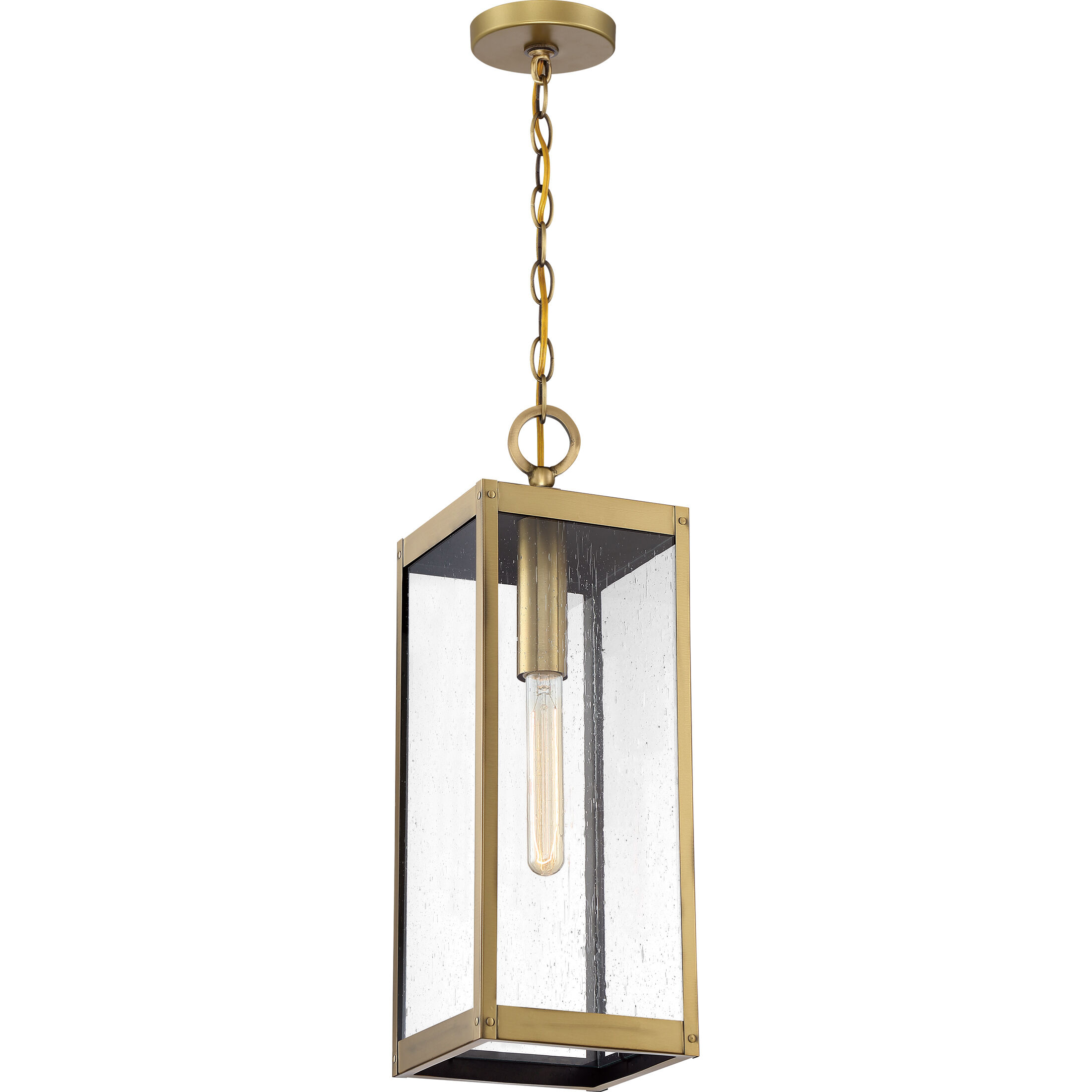 Westover 1 Light 7 inch Antique Brass Outdoor Hanging Lantern