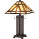 Tiffany 23 inch 75 watt Russet Table Lamp Portable Light, Naturals
