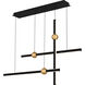 Harvick LED 44.25 inch Matte Black Linear Chandelier Ceiling Light, Medium