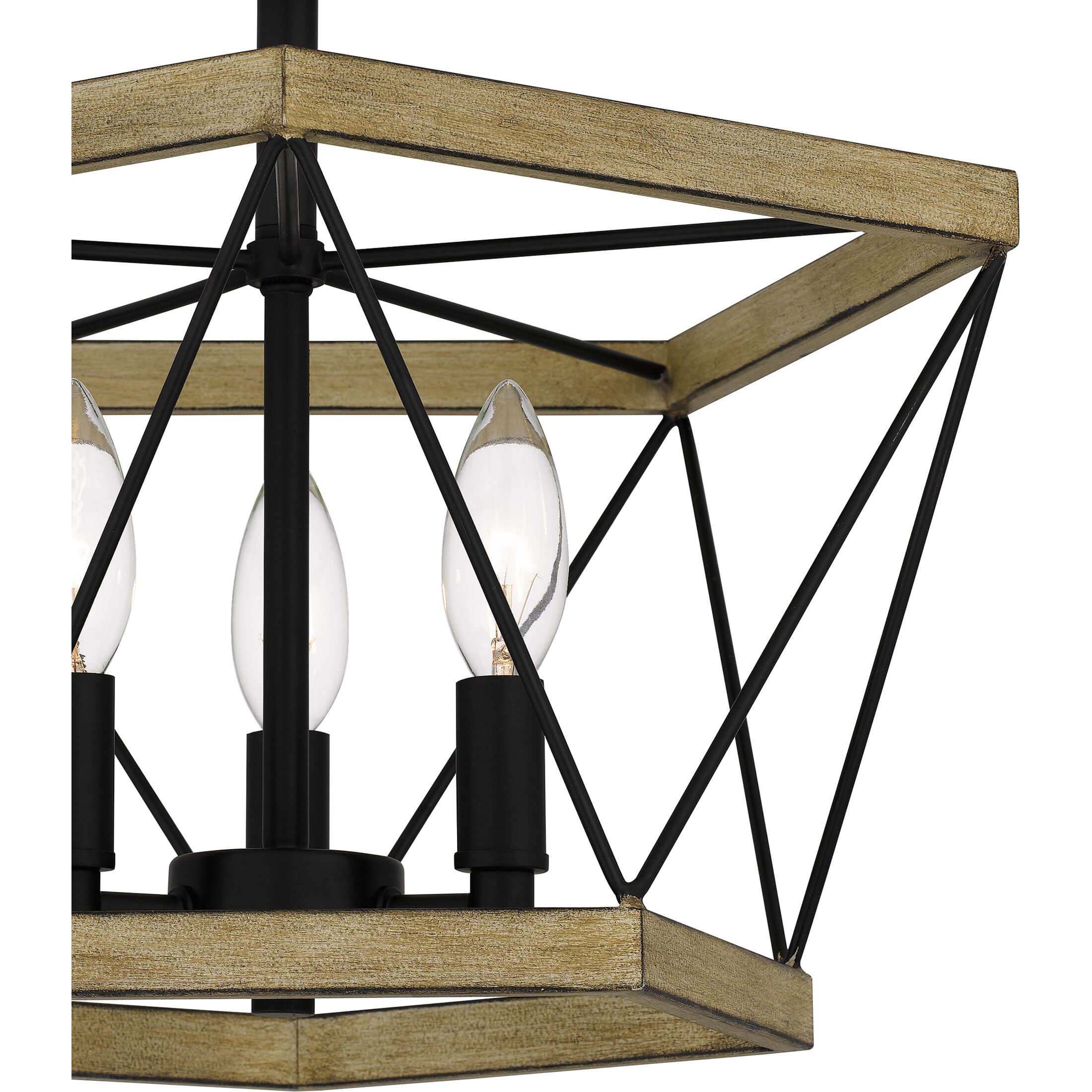 Wintergreen 3 Light 15 inch Whitewashed Walnut Semi-Flush Mount Ceiling Light