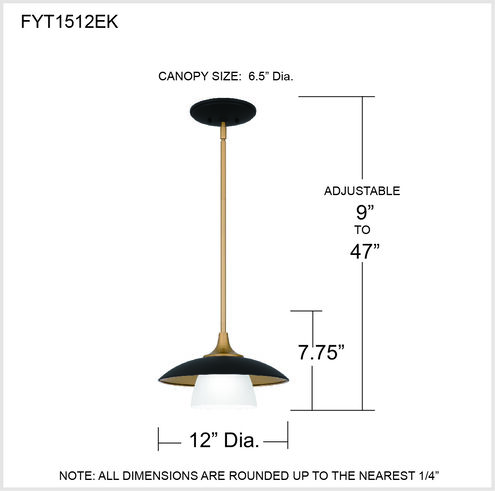 Fayette 1 Light 12 inch Earth Black Mini Pendant Ceiling Light