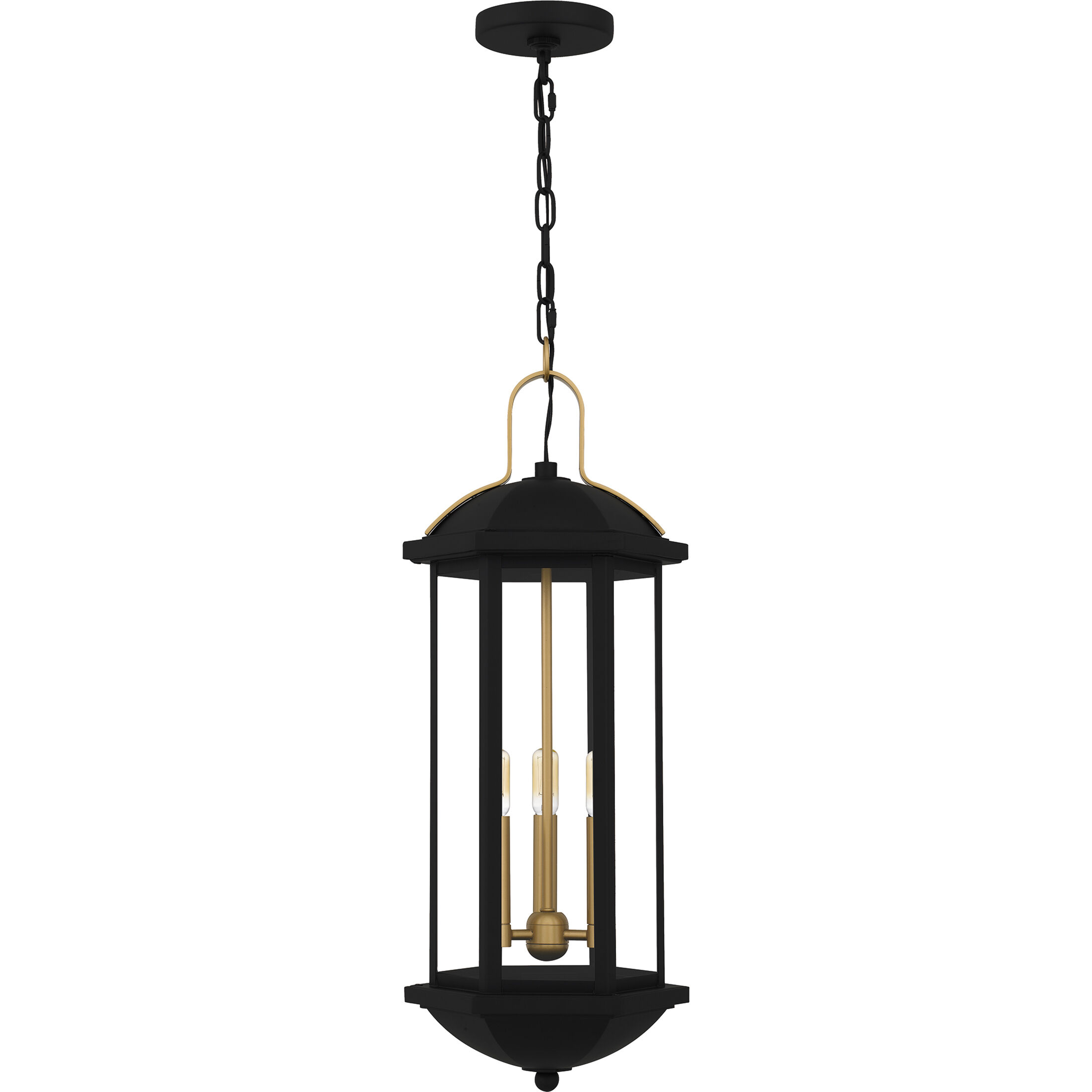 Crestfield 3 Light 10 inch Matte Black Outdoor Hanging Lantern, Large