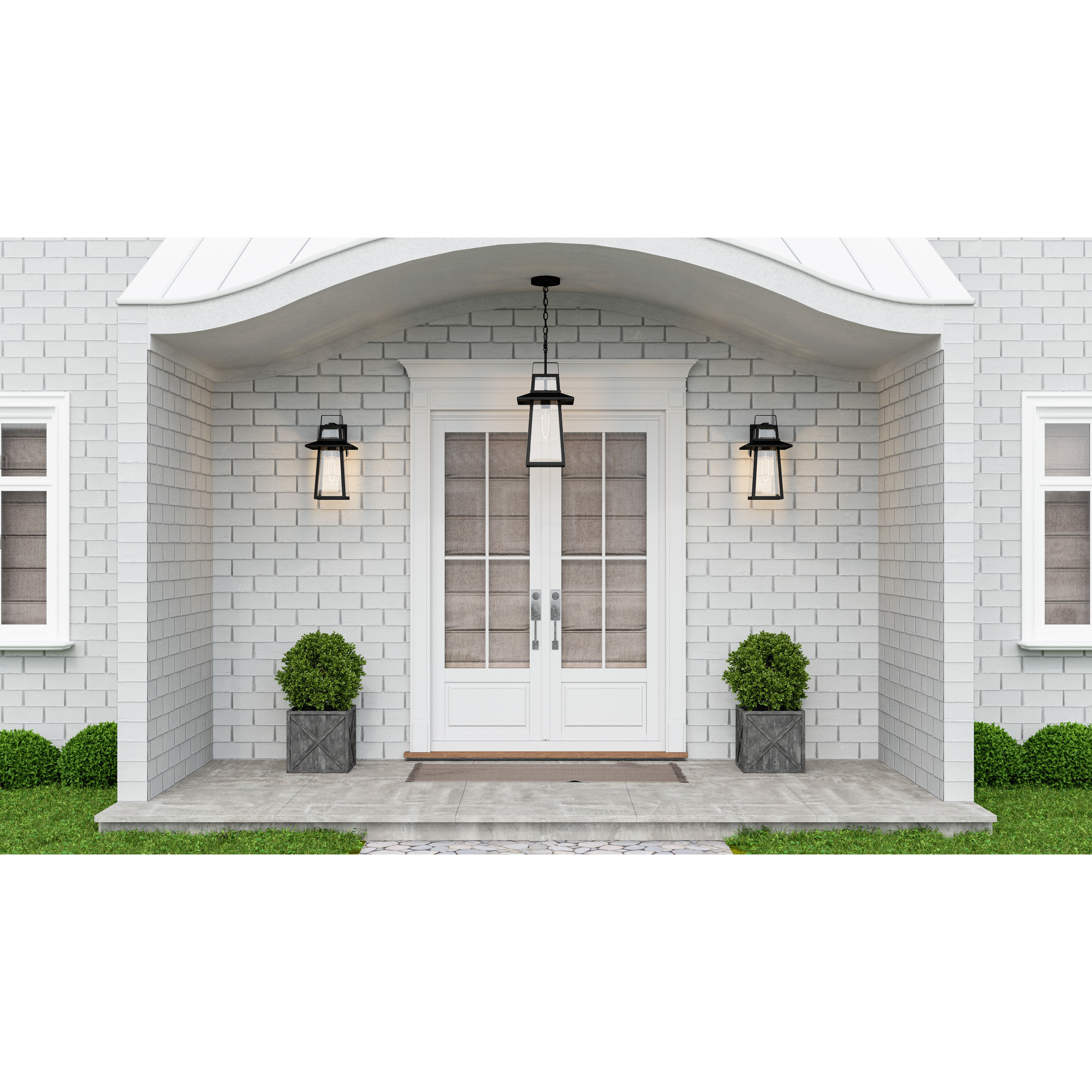 Devonport 1 Light 16 inch Matte Black Outdoor Wall Lantern