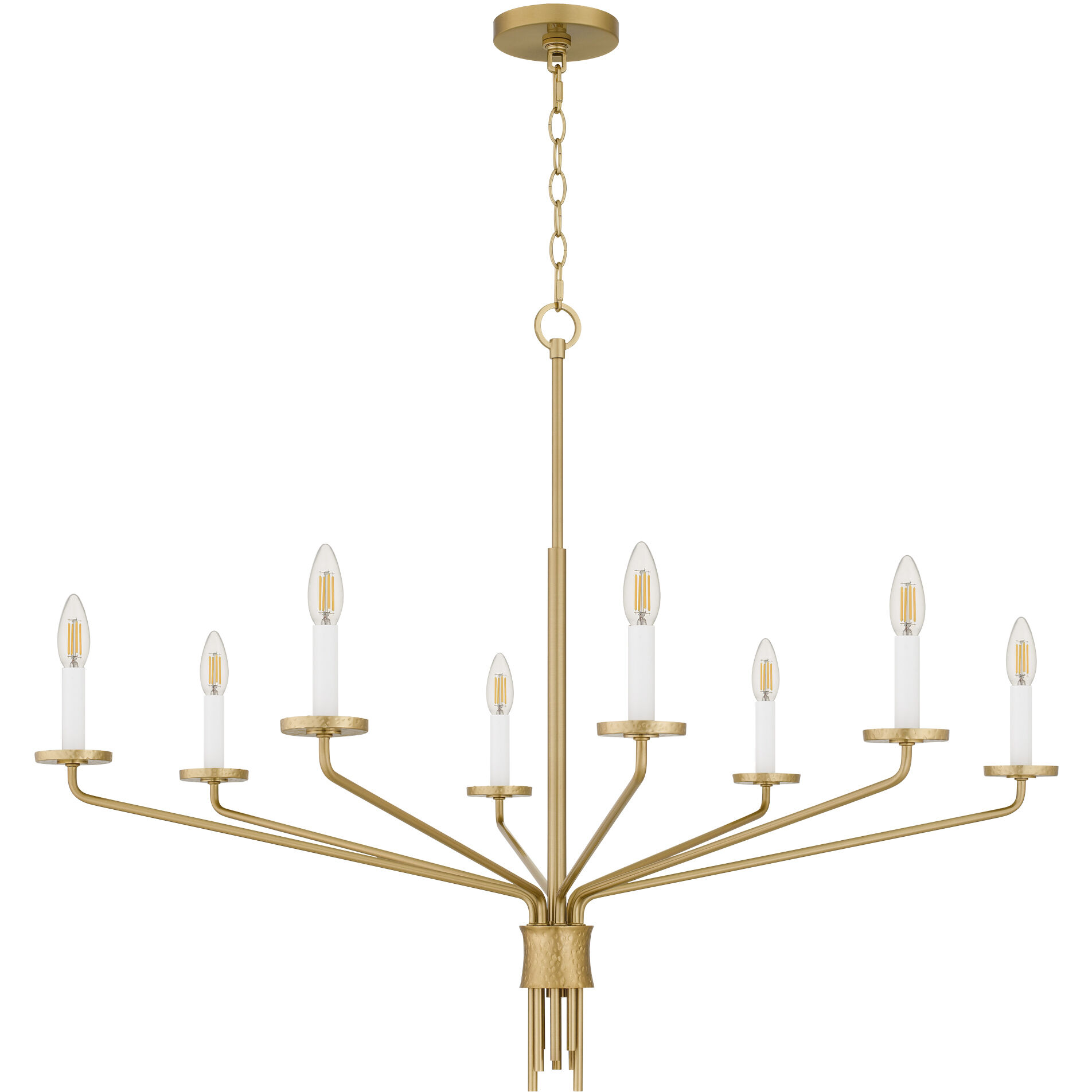Alexander 8 Light 40 inch Brushed Gold Chandelier Ceiling Light