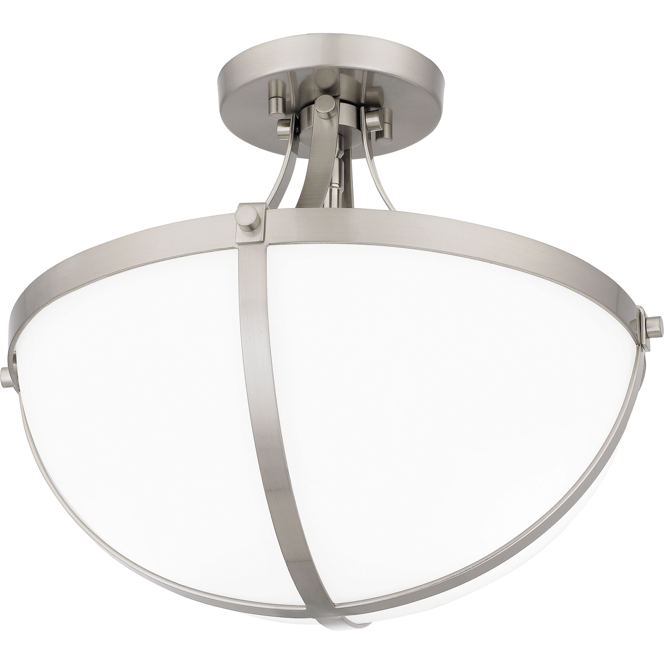 Antebellum 2 Light 14.75 inch Brushed Nickel Semi-Flush Mount Ceiling Light