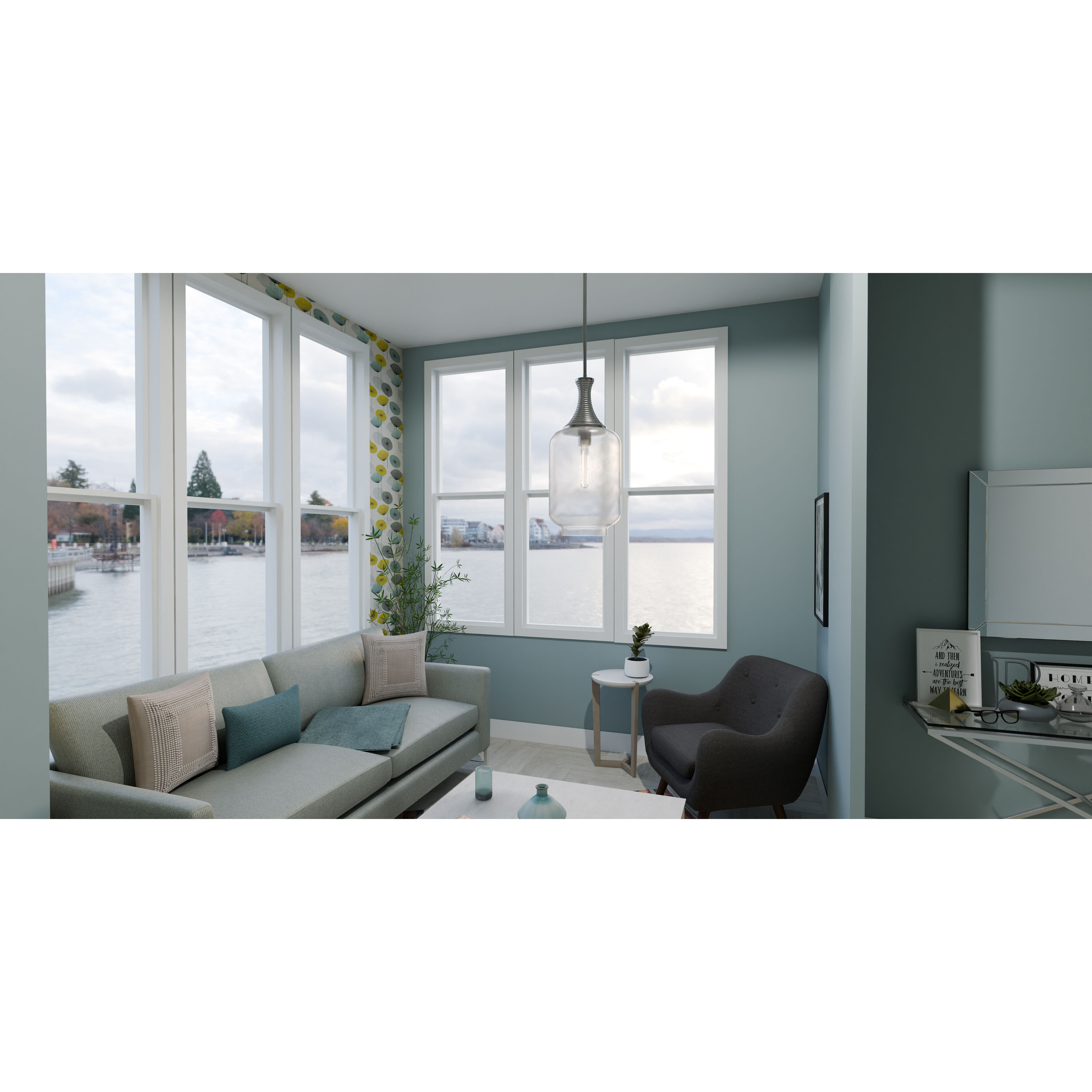 Langley 1 Light 10 inch Antique Nickel Mini Pendant Ceiling Light