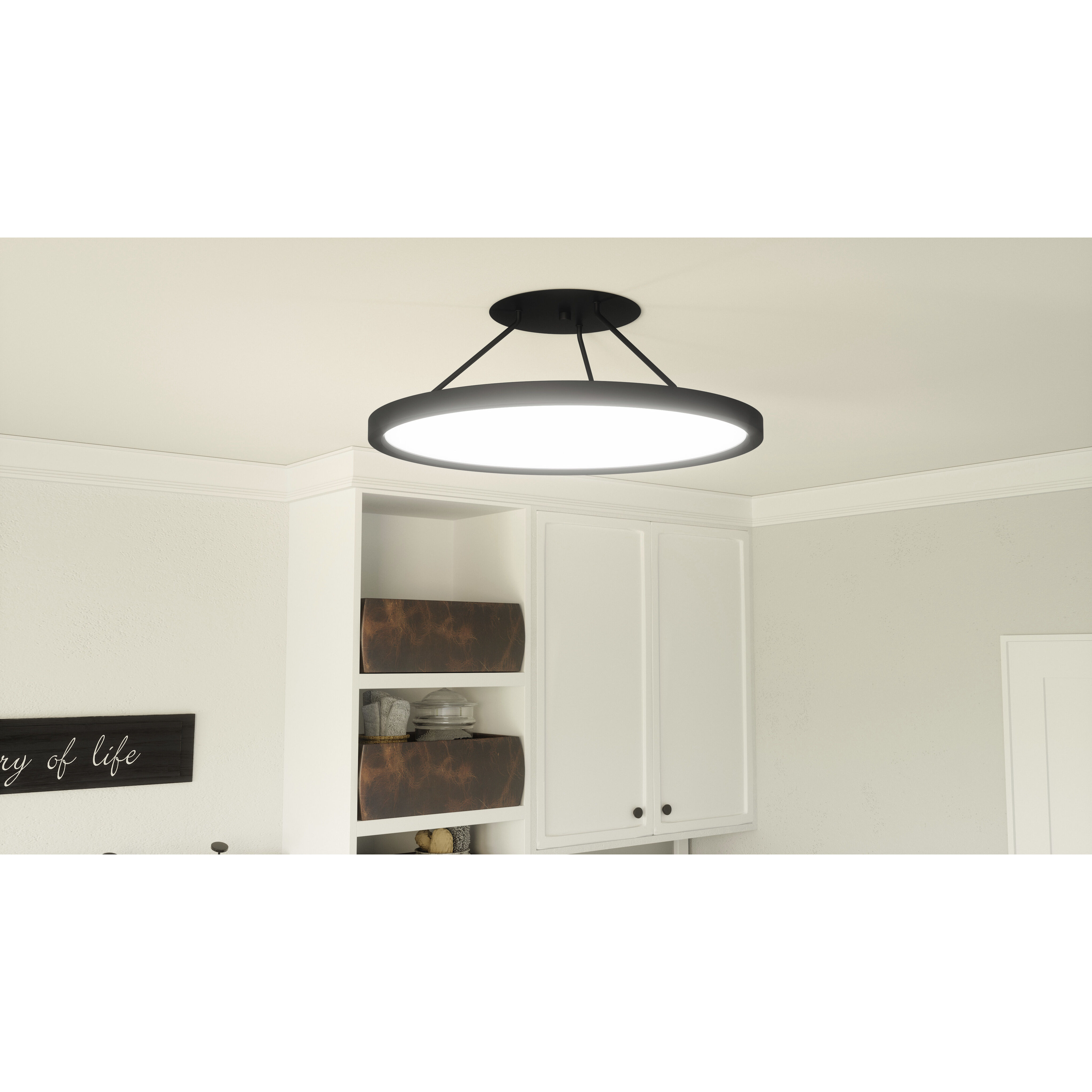 Outskirts LED 20 inch Earth Black Semi-Flush Mount Ceiling Light