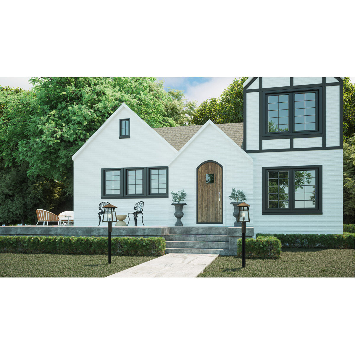 Merle 1 Light 18 inch Statuary Bronze Outdoor Post Lantern, Large