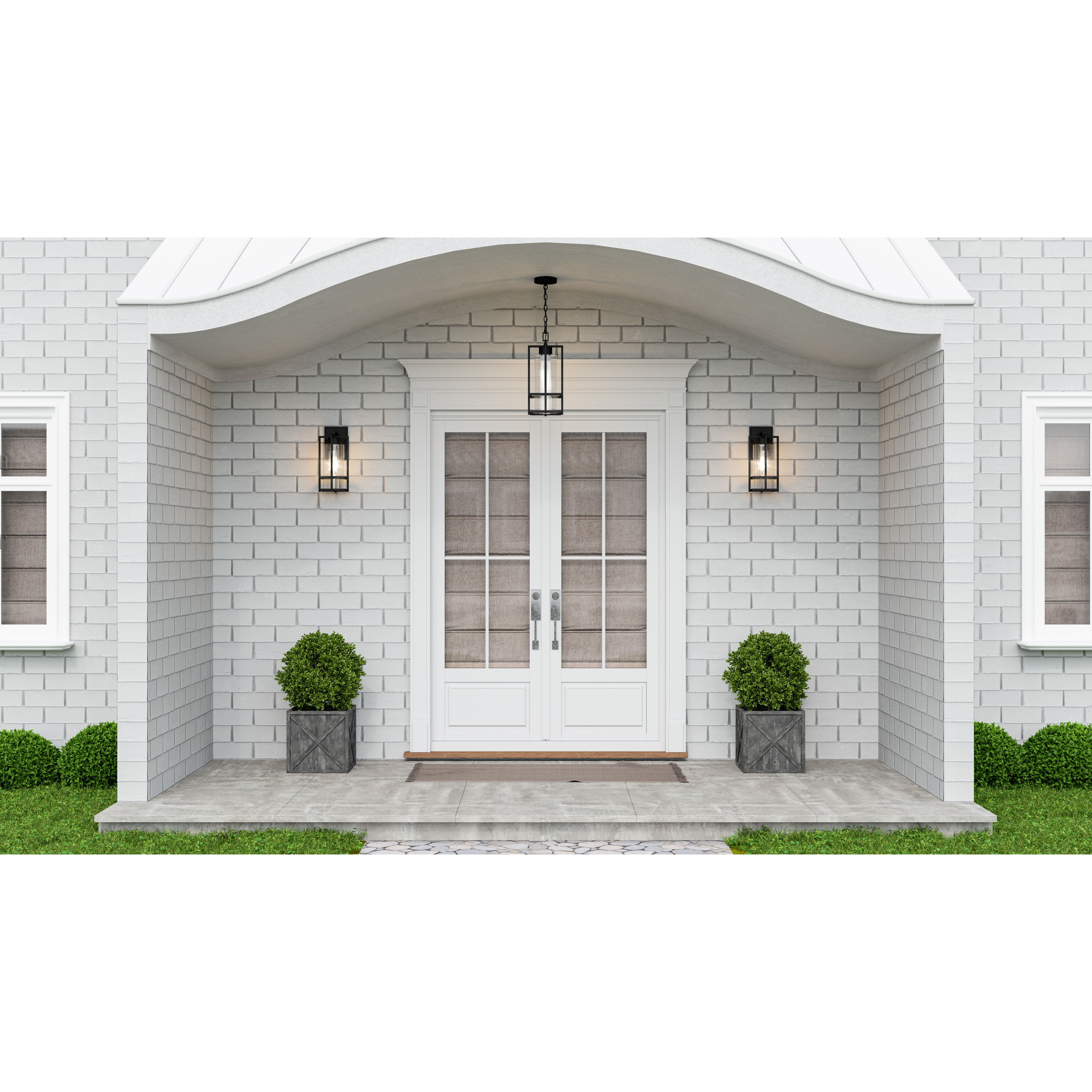 Damien 1 Light 12 inch Earth Black Outdoor Wall Lantern