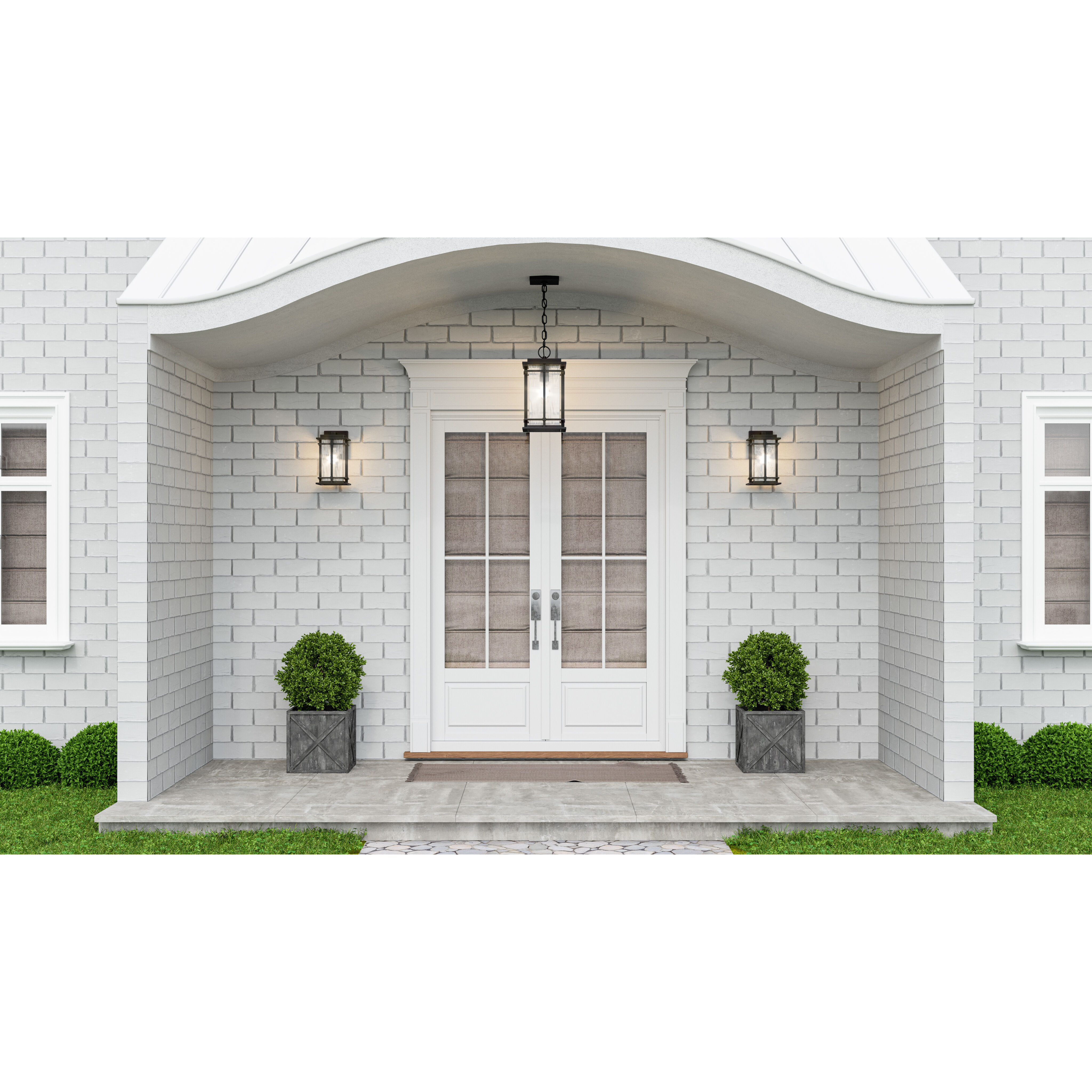 McAlister 1 Light 16 inch Earth Black Outdoor Wall Lantern