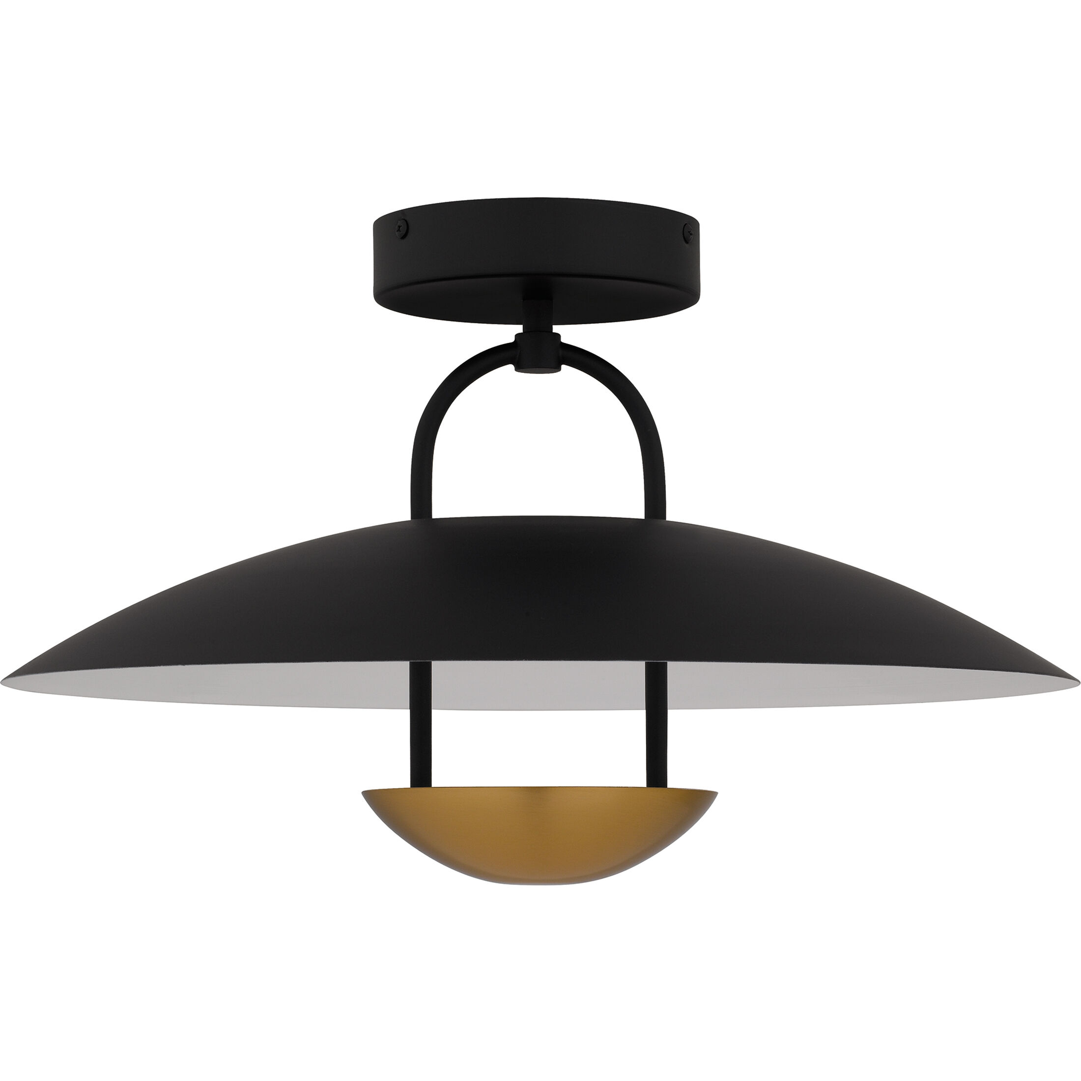 Bingham LED 18 inch Matte Black Semi-Flush Mount Ceiling Light, Large
