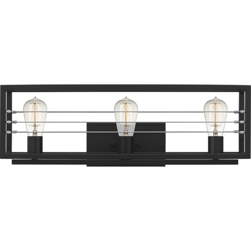Awendaw 3 Light 24 inch Matte Black Bath Light Wall Light, Large