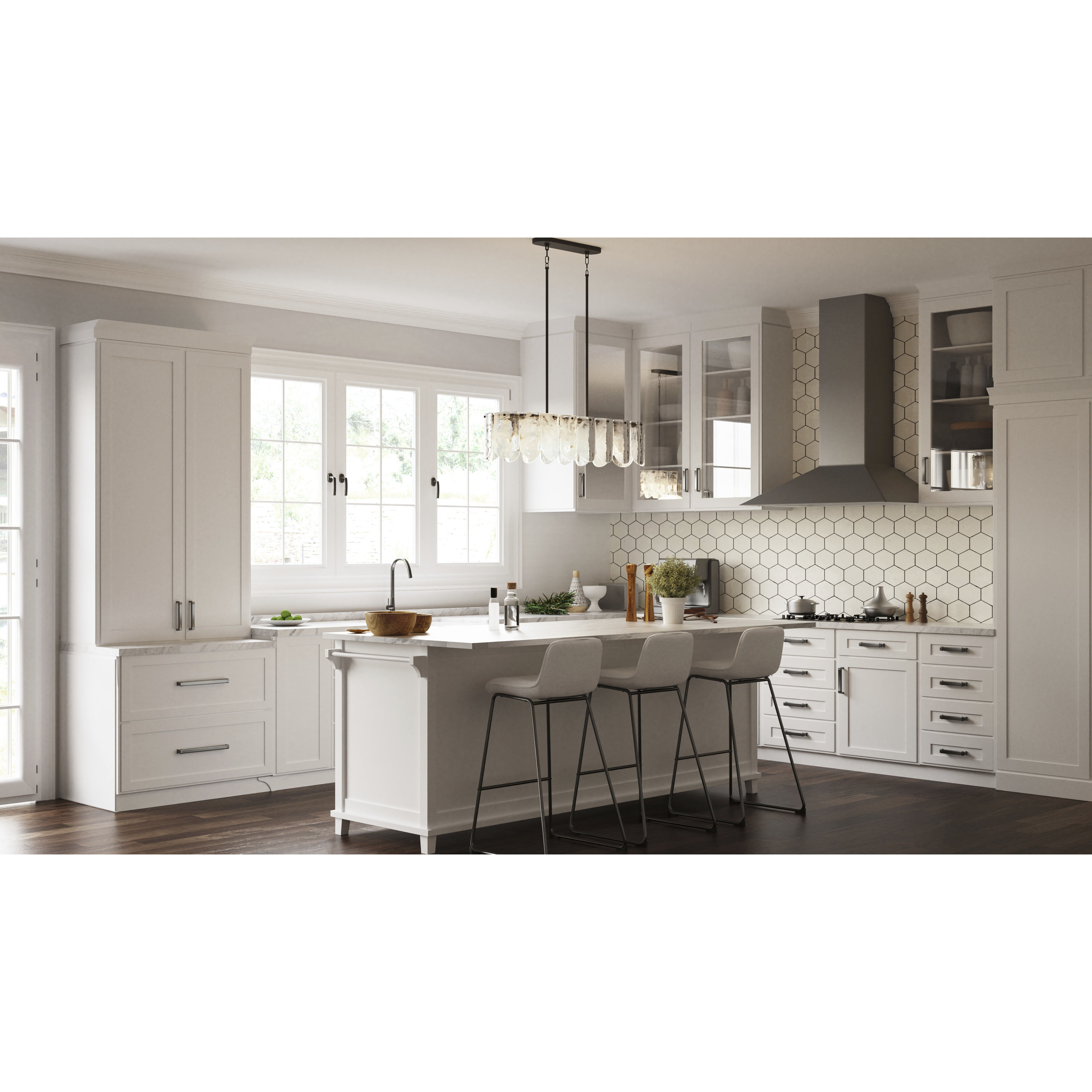 Cassidy 5 Light 43 inch Matte Black Linear Chandelier Ceiling Light, Large