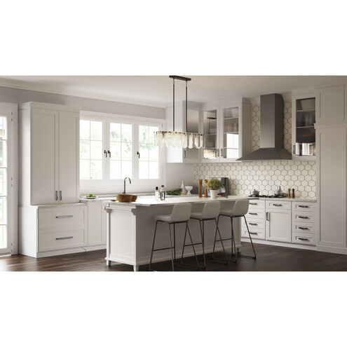 Cassidy 5 Light 43 inch Matte Black Linear Chandelier Ceiling Light, Large