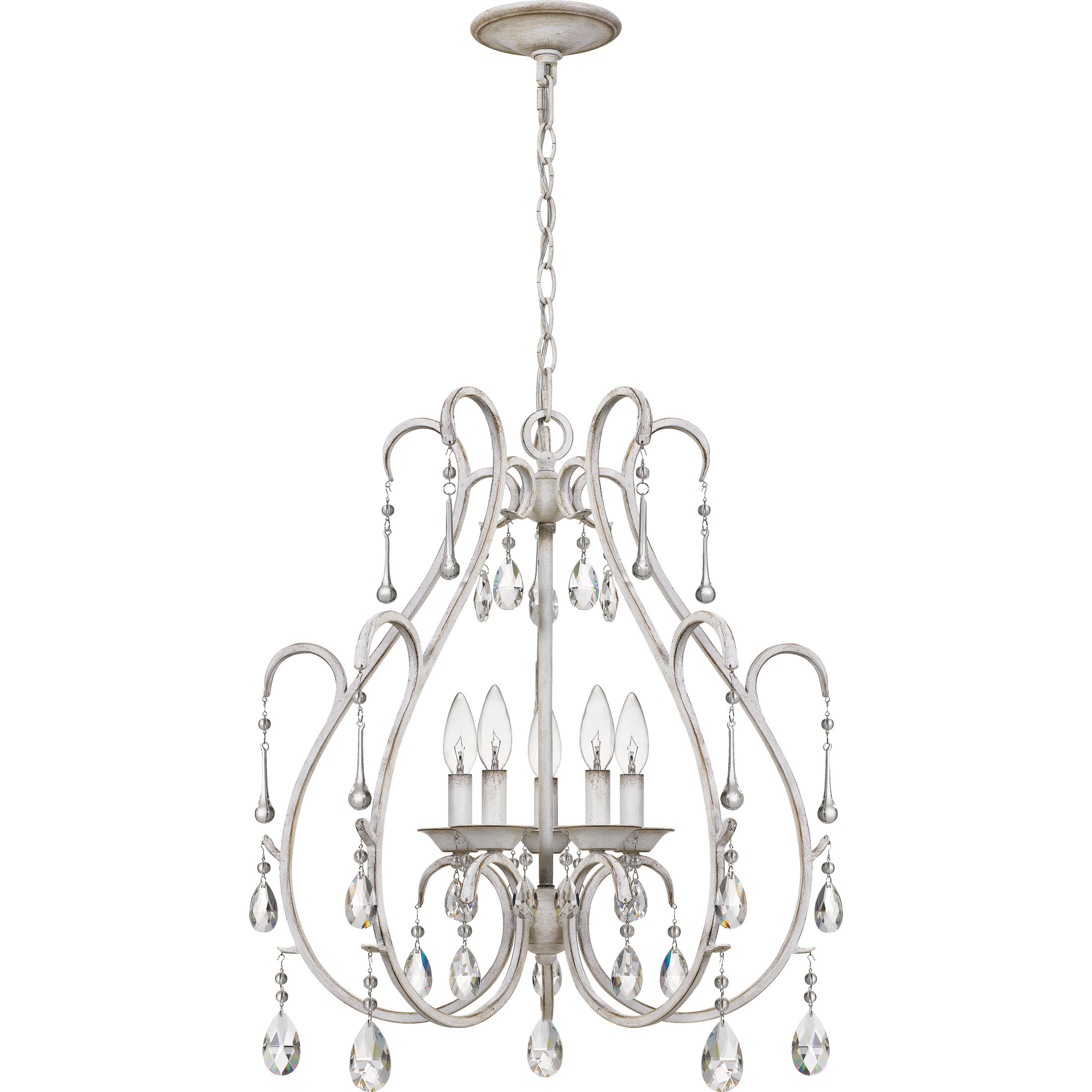 Quoizel Blanca 5 Light Mini Chandelier Ceiling Light in Antique White
