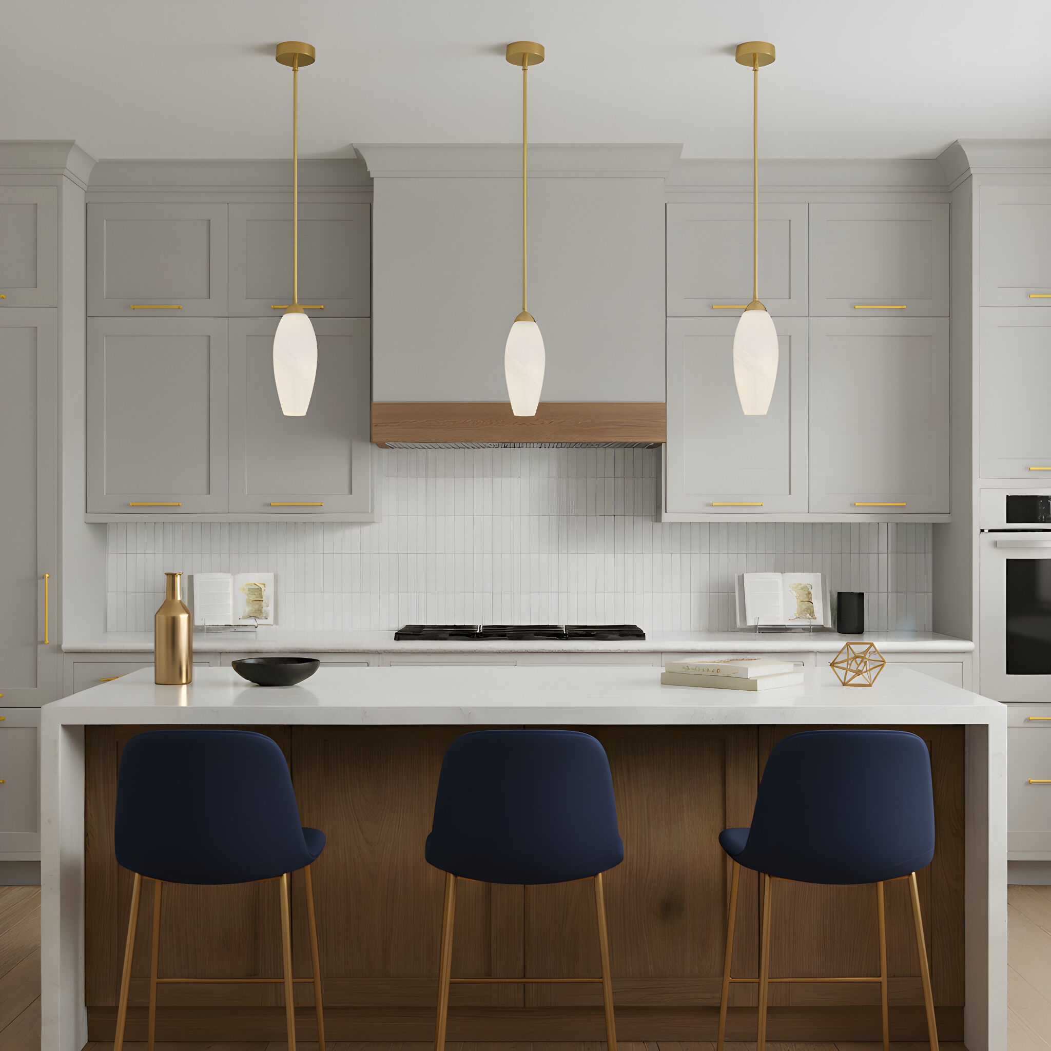 Burnett LED 5 inch Brushed Gold Mini Pendant Ceiling Light