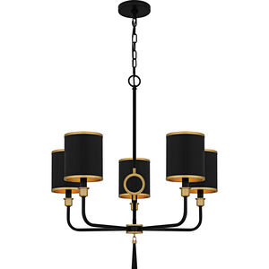 Lockery 5 Light 26.5 inch Matte Black Chandelier Ceiling Light