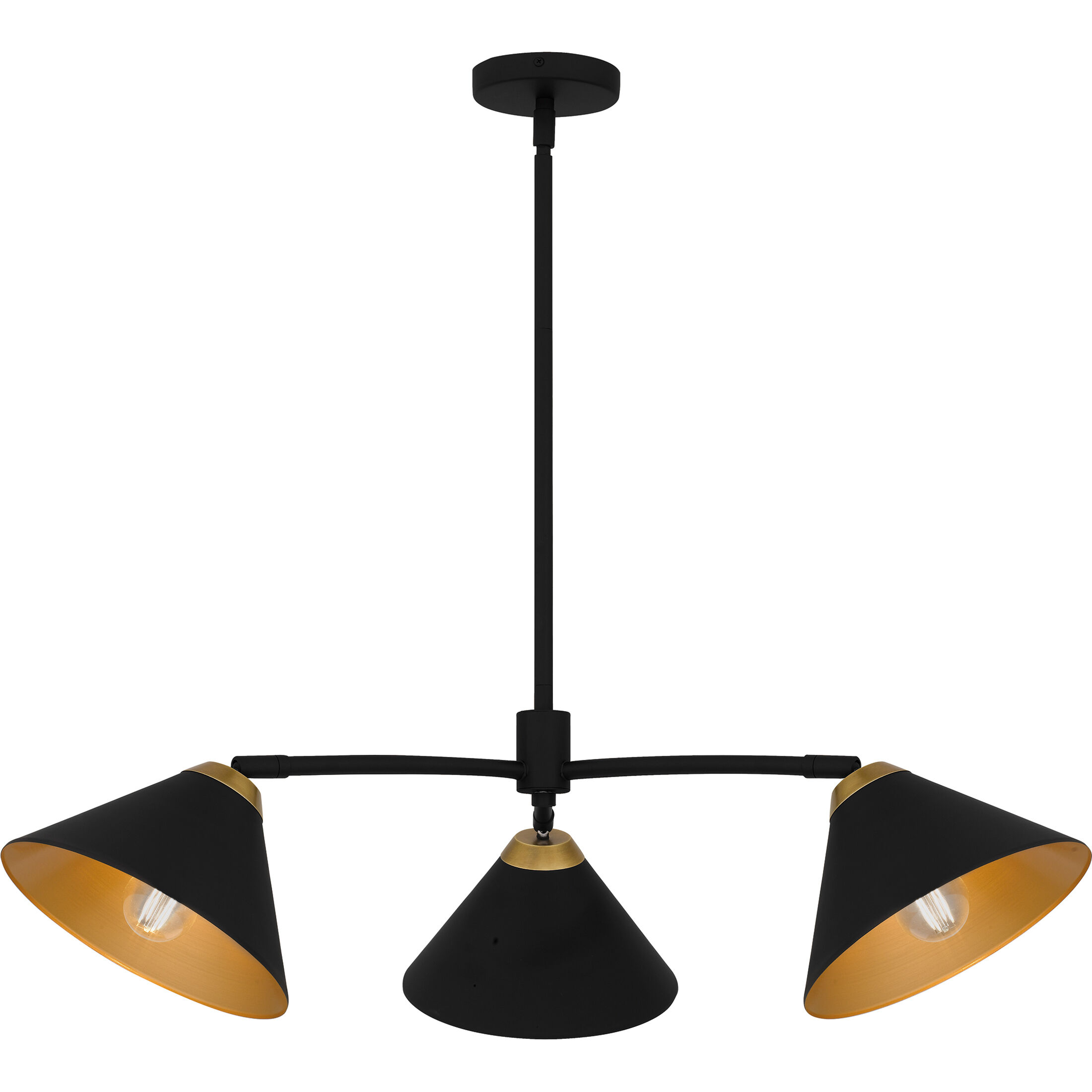 Alscott 3 Light 32 inch Matte Black Chandelier Ceiling Light