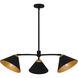Alscott 3 Light 32 inch Matte Black Chandelier Ceiling Light