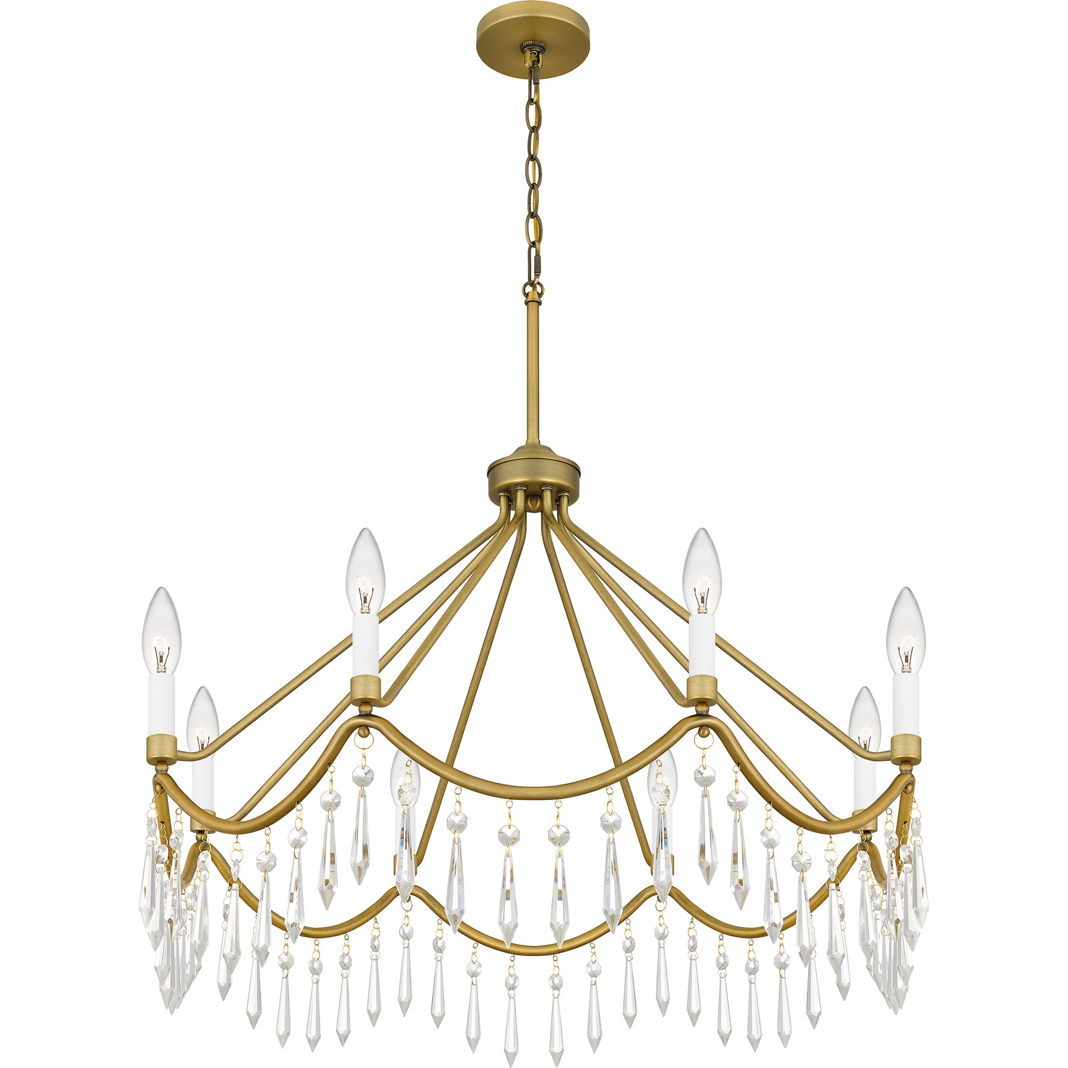 Airedale 8 Light 30 inch Aged Brass Chandelier Ceiling Light