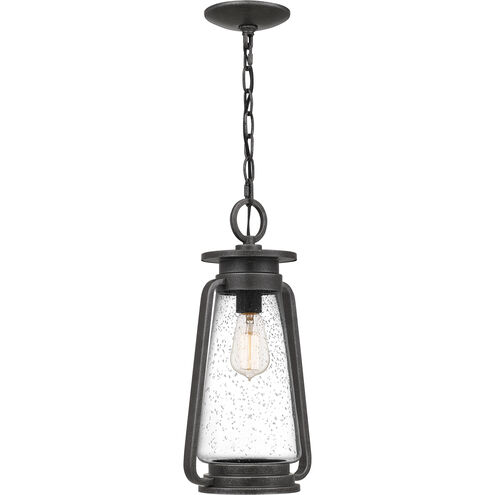 Sutton 1 Light 9 inch Speckled Black Outdoor Hanging Lantern, Large