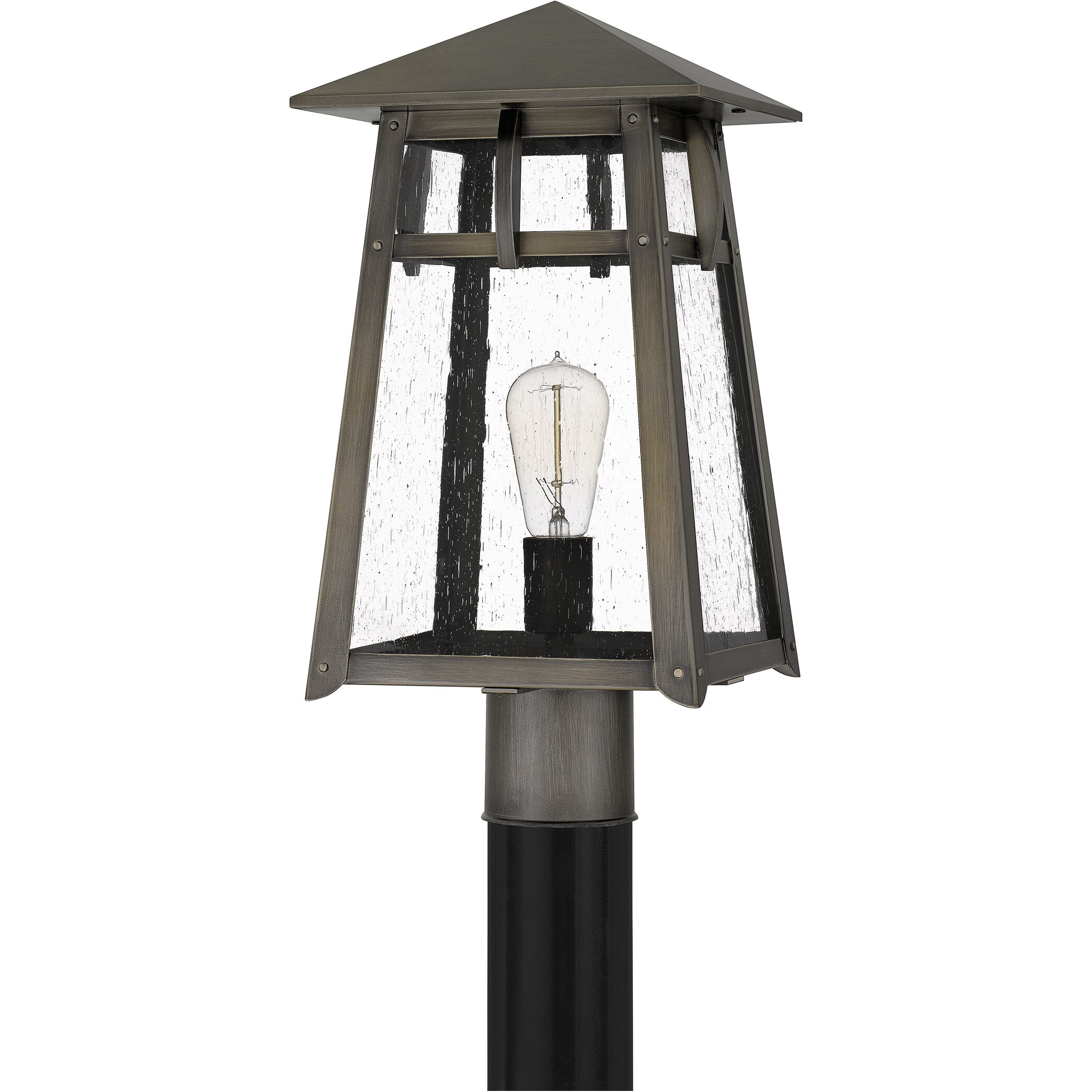 Merle 1 Light 17.75 inch Burnished Bronze Outdoor Post Lantern