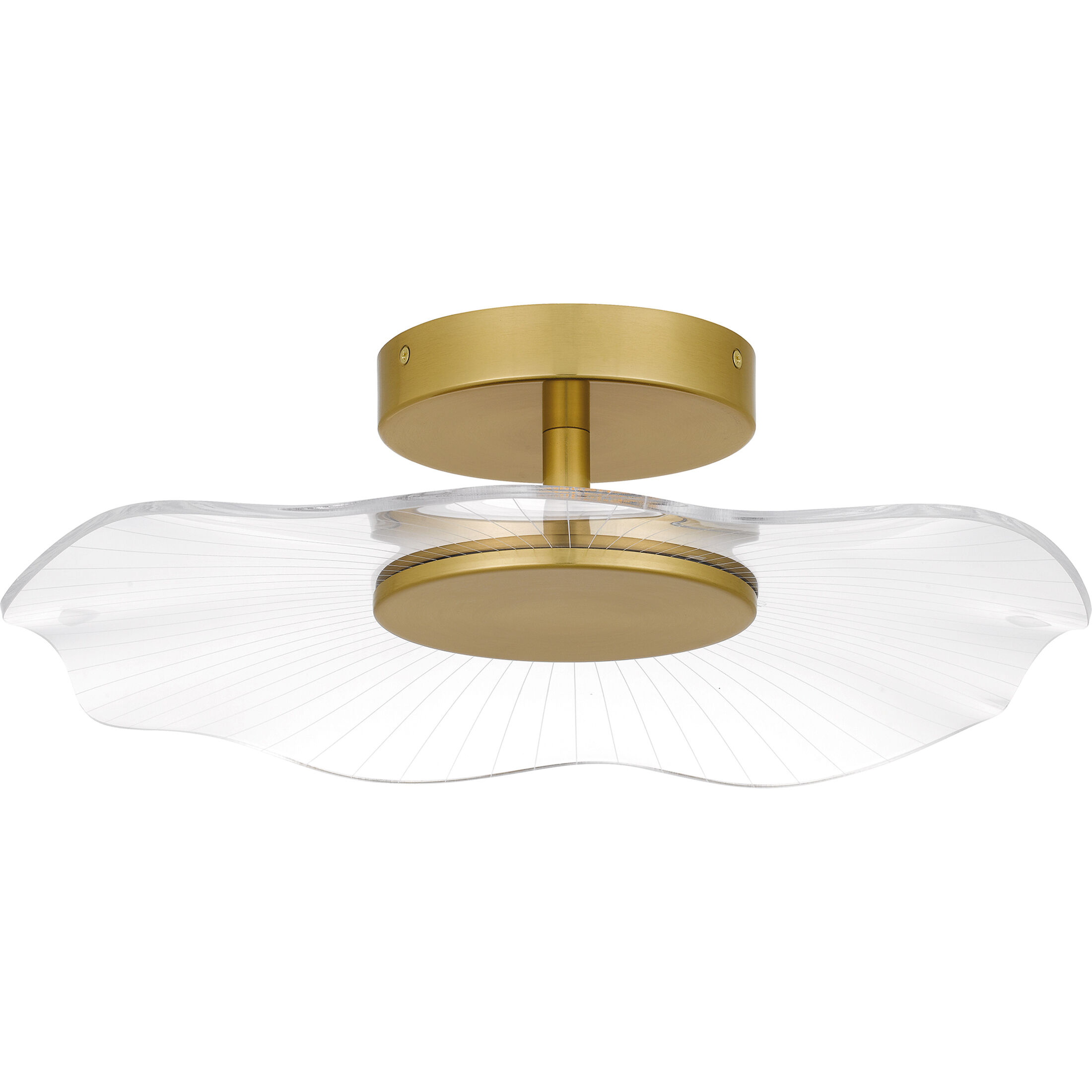 Ibis LED 17.5 inch Brushed Gold Semi-Flush Mount Ceiling Light, Large