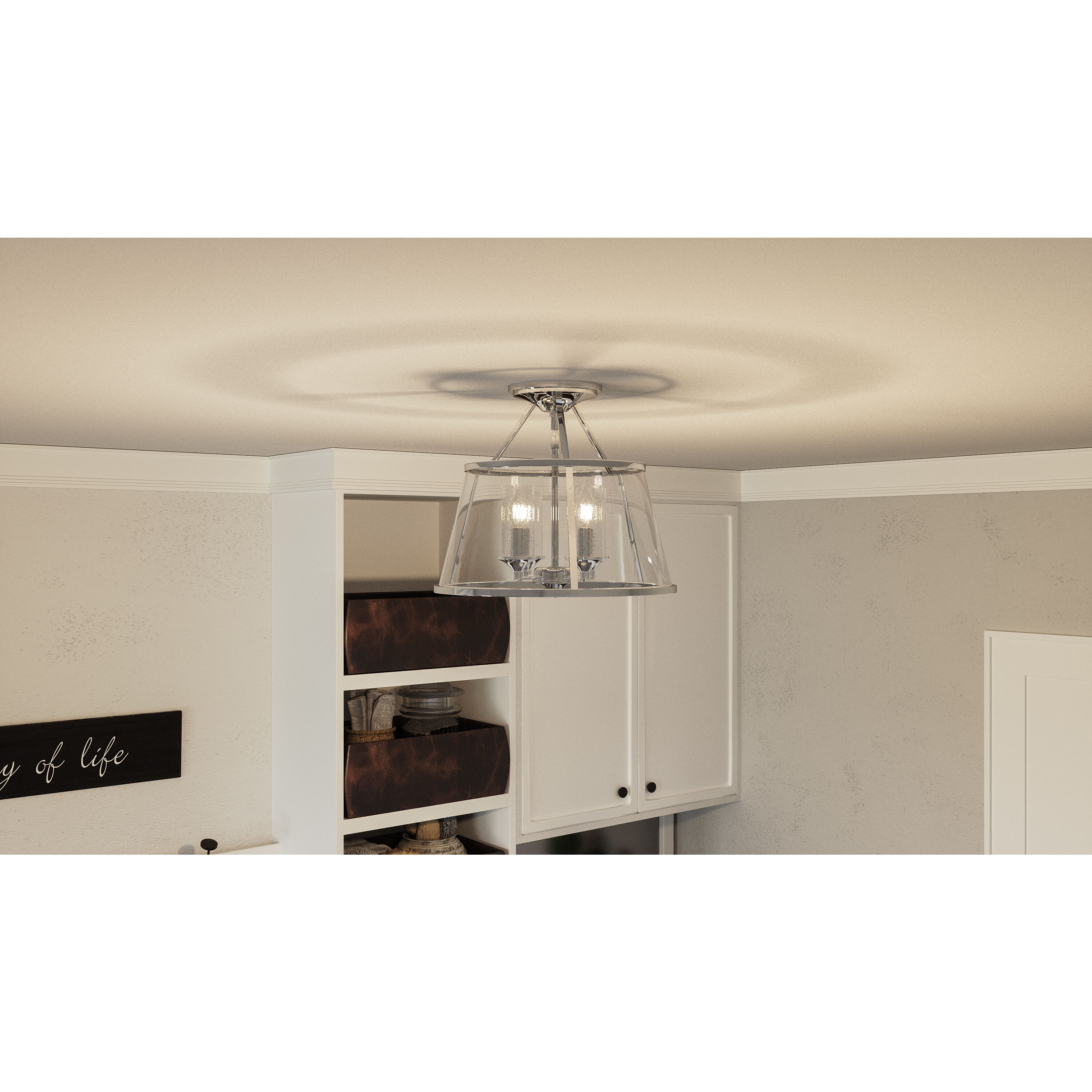 Barlow 4 Light 16 inch Polished Nickel Semi-Flush Mount Ceiling Light
