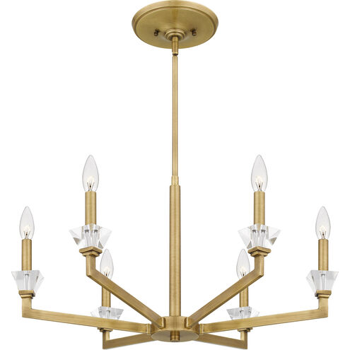 Lottie 6 Light 27 inch Aged Brass Chandelier Ceiling Light
