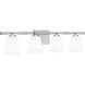 Brindley 4 Light 31 inch Brushed Nickel Bath Light Wall Light