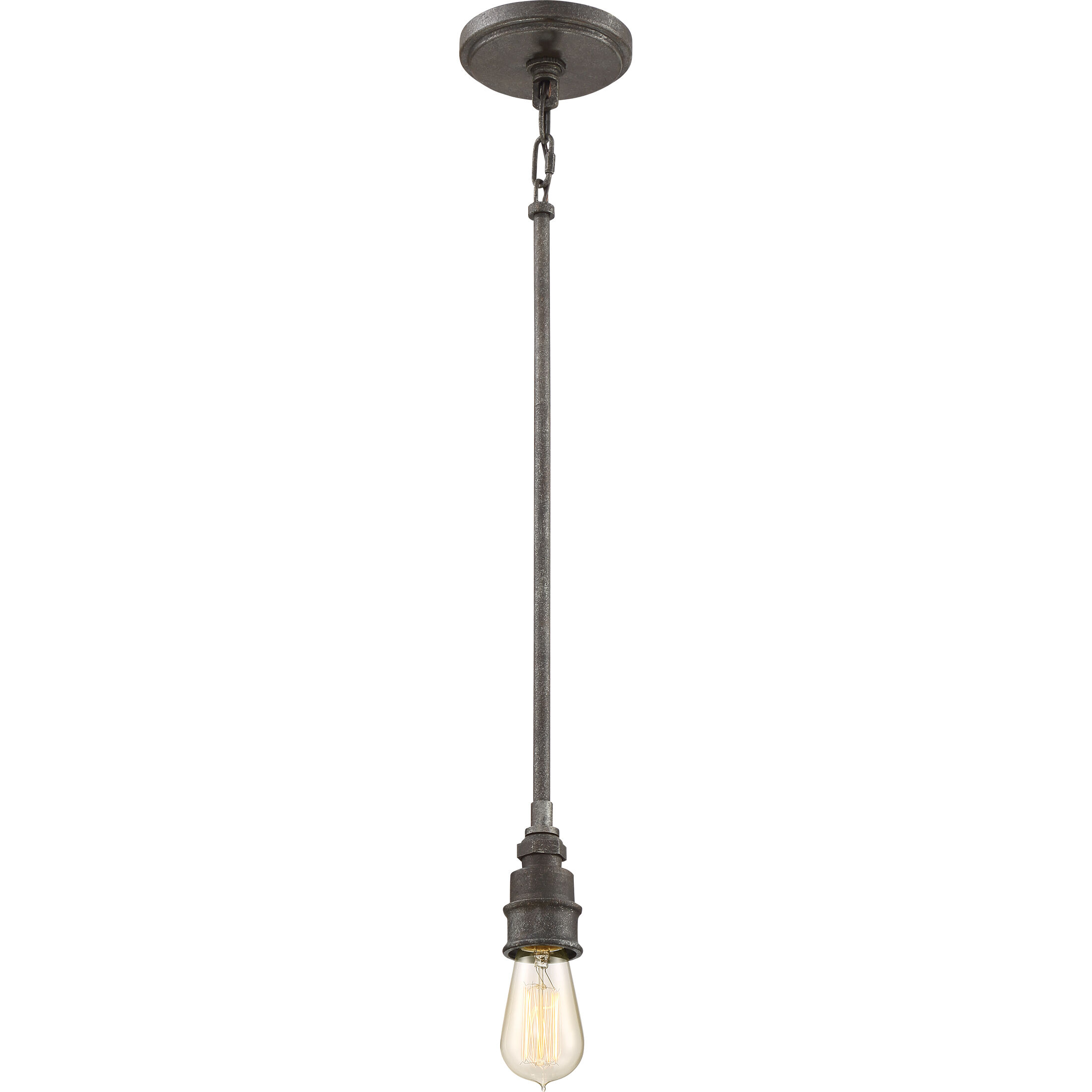 Squire 1 Light 4 inch Rustic Black Mini Chandelier Ceiling Light, Rod Hung