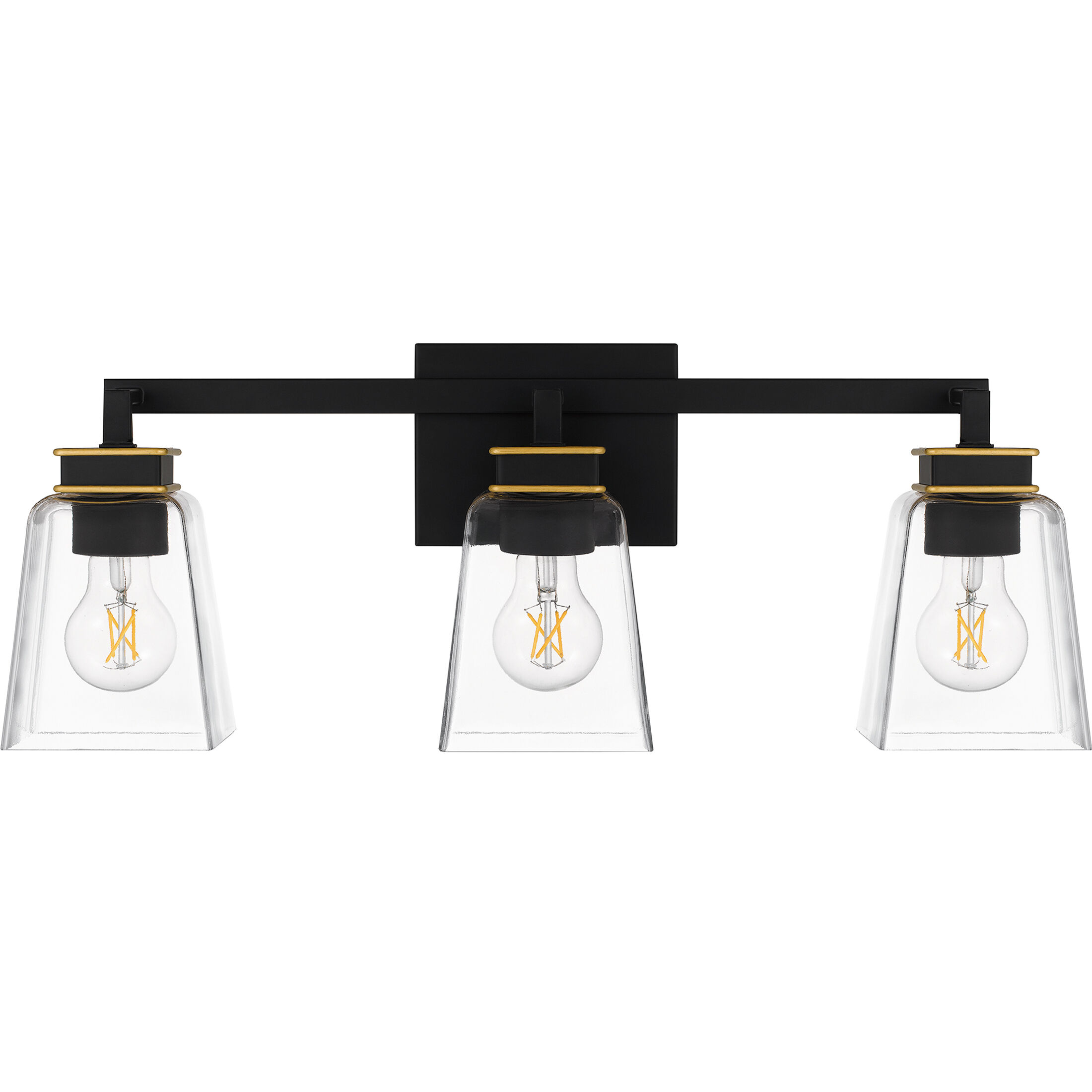 Almany 3 Light 23 inch Matte Black Bath Light Wall Light, Large