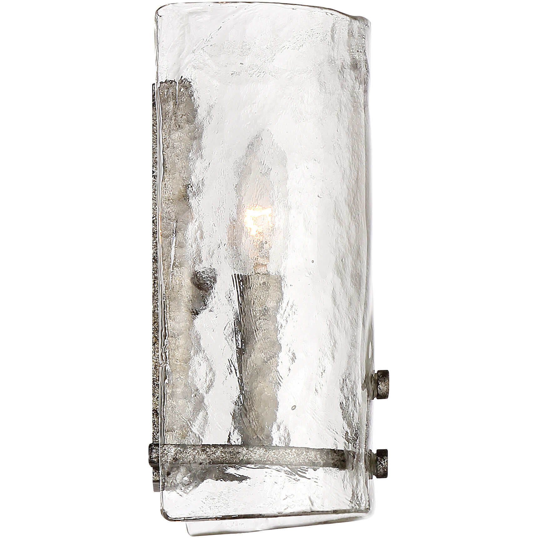 Fortress 2 Light 9 inch Mottled Silver Wall Sconce Wall Light