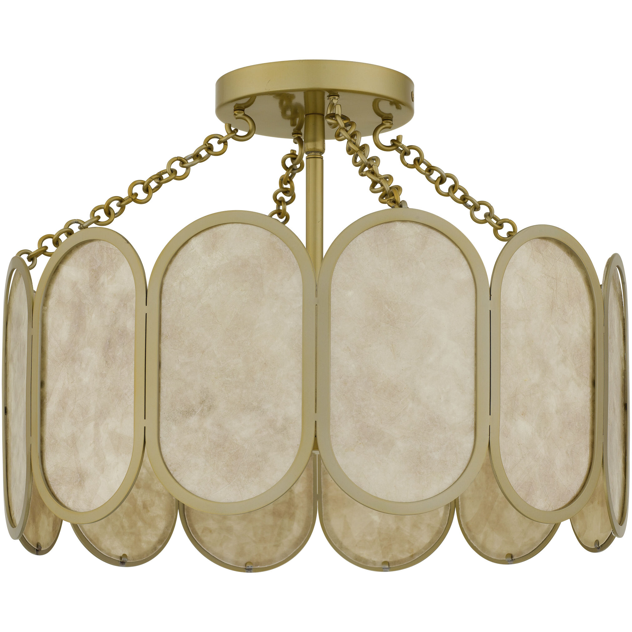 Amalia 3 Light 16 inch Light Gold Semi-Flush Mount Ceiling Light
