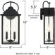 Damian 2 Light 18 inch Matte Black Outdoor Wall Lantern
